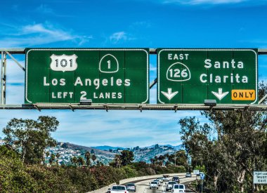 Los Angeles çıkış işareti 101 karayolunda güneye doğru