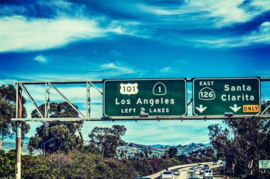 Los Angeles çıkış işareti 101 karayolunda güneye doğru
