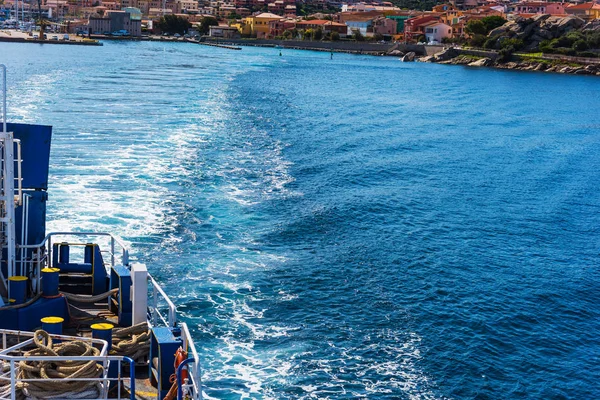 Ferry boat wake in Sardinia