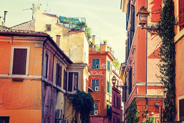 Picturesque glimpse of Trastevere in Rome, Italy
