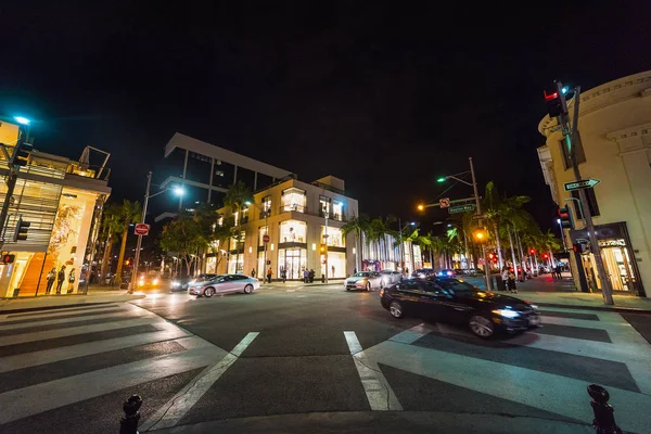 Rodeo Drive and Dayton way crossroad by night — Stock Photo, Image