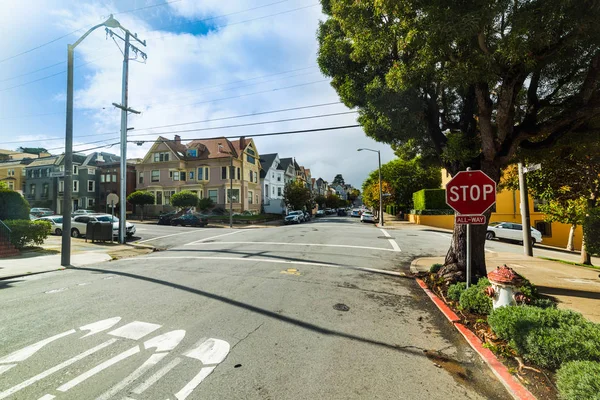 Rozdroże Pacyfiku i Steiner street w San Francisco — Zdjęcie stockowe