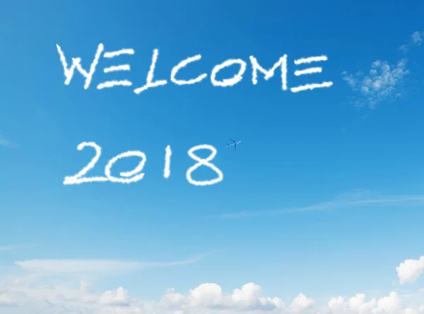 "bienvenida 2018 "escrito en el cielo — Foto de Stock