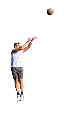 Jump shot beyaz izole