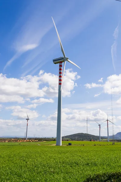 Windmill blades on a sunny day in Sardinia — Stock Photo, Image