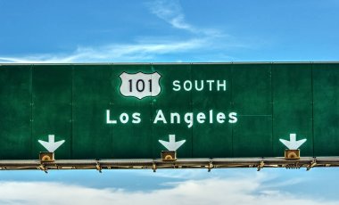 Los Angeles yön işareti 101 karayolunda güneye doğru