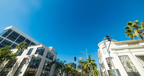 Panoramablick auf Dayton Way und Rodeo Drive Kreuzung — Stockfoto