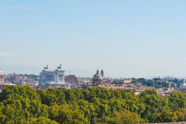 Altar of the fatherland seen from the Janiculum. Rome, Italy