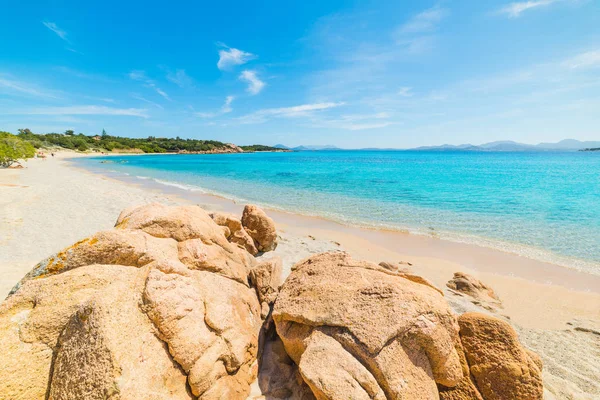 Rotsen Zand Liscia Ruja Strand Sardinië Italië — Stockfoto