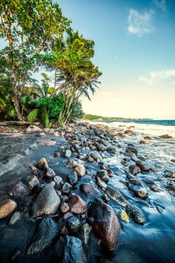 Guadeloupe Grande Anse plajkayalar ve kum