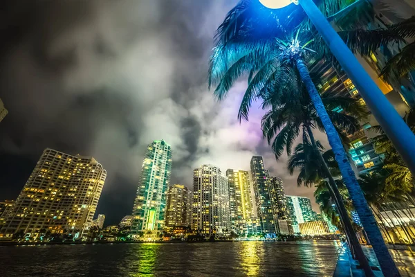 Miami Riverwalk Natten Södra Florida Usa — Stockfoto