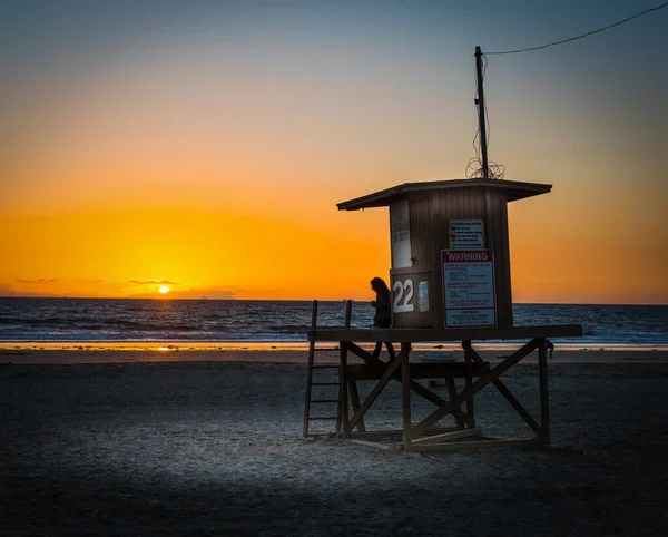 Plavčík Newport Beach Při Západu Slunce Orange County Jižní Kalifornie — Stock fotografie