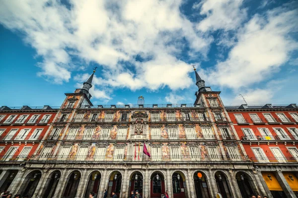 Casa Panaderia Gebouw Plaza Mayor Onder Een Bewolkte Hemel Spanje — Stockfoto