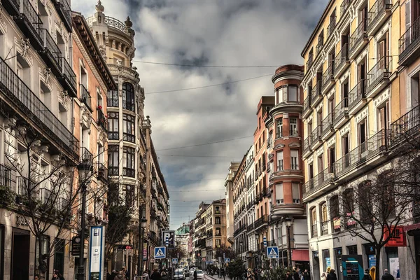 Madrid Spanien Januari 2020 Dramatisk Himmel Över Centrala Madrid — Stockfoto