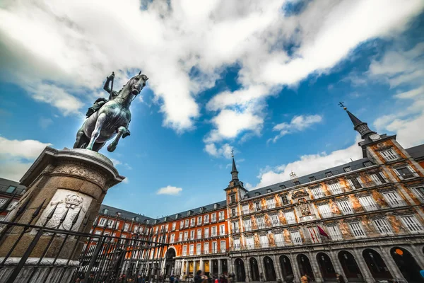 Nuvens Sobre Famosa Plaza Mayor Centro Madrid Espanha — Fotografia de Stock