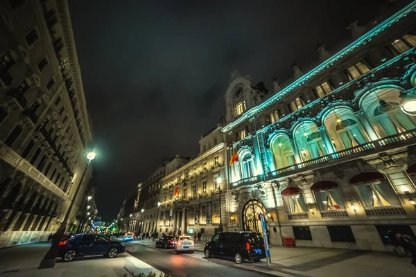 Casino Madrid Calle Alcala Nachts Spanje — Stockfoto