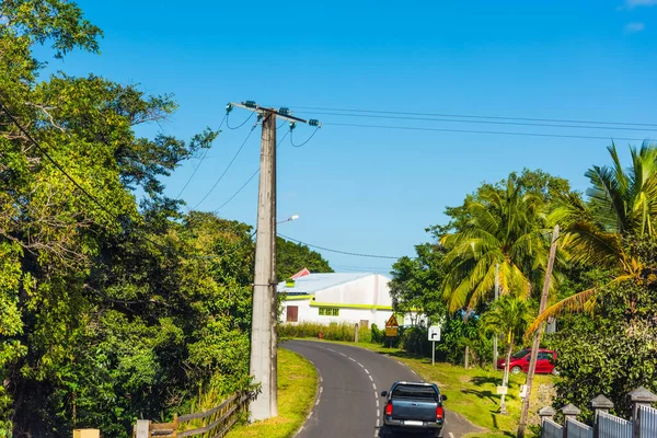 Landstraße Guadeloupe Einem Klaren Tag Karibik — Stockfoto