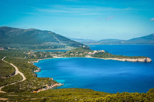 Porto Conte Bay Clear Day Springtime Sardinia Italy — Stock Photo, Image