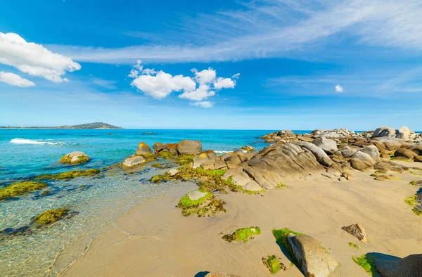 Rotsen Blauwe Zee Orri Strand Lente Sardinië Italië — Stockfoto