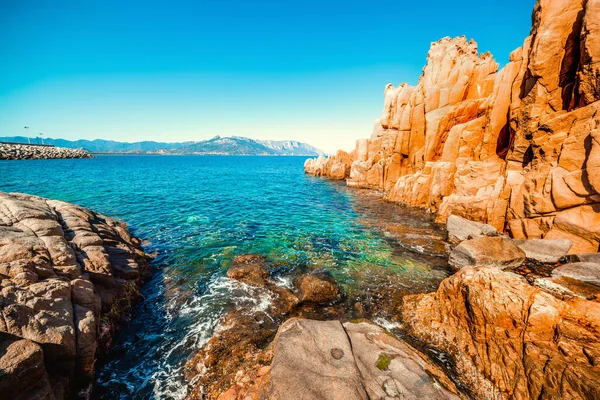 Blue Sea Rocce Rosse Shore Sardinia Italy — Stock Photo, Image