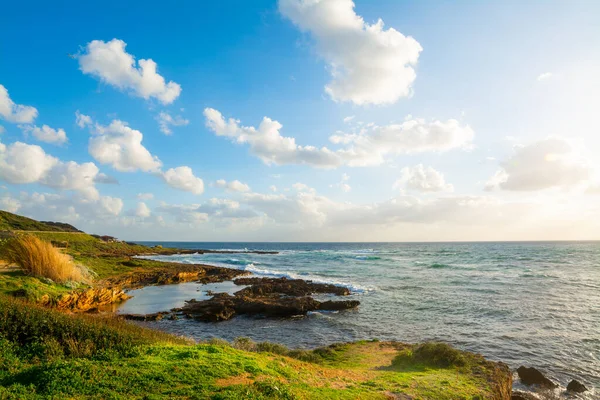 Cloudy Sky Alghero Rocky Shore Sardinia Italy — Stock Photo, Image