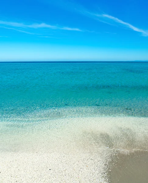 White Pebbles Blue Sea Saline Beach Stintino Sardinia Italy — Stock Photo, Image