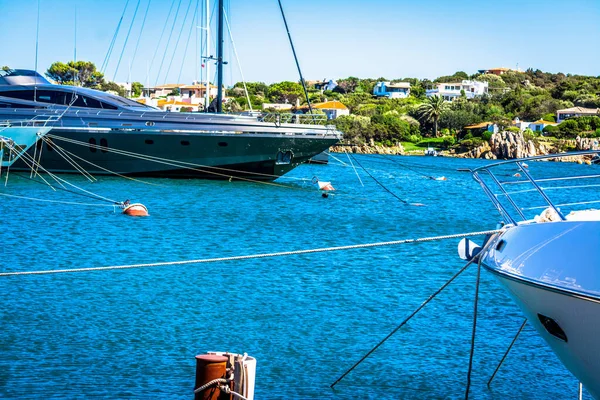 Luksusowe Jachty Porcie Porto Cervo Sardynia Włochy — Zdjęcie stockowe