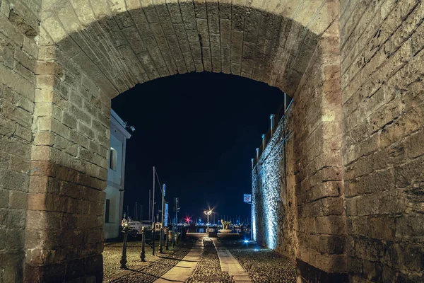 Arco Casco Antiguo Alghero Por Puerto Cerdeña Italia — Foto de Stock