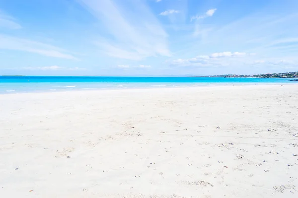 Arena Blanca Agua Turquesa Mundialmente Famosa Playa Pelosa Cerdeña Italia — Foto de Stock