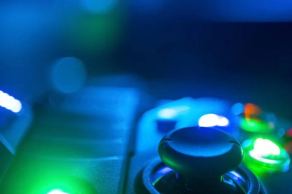 Extreme Close Game Controller Right Stick Rgb Lighting — Stock Photo, Image