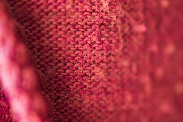 Extreme close up of a red tshirt 
