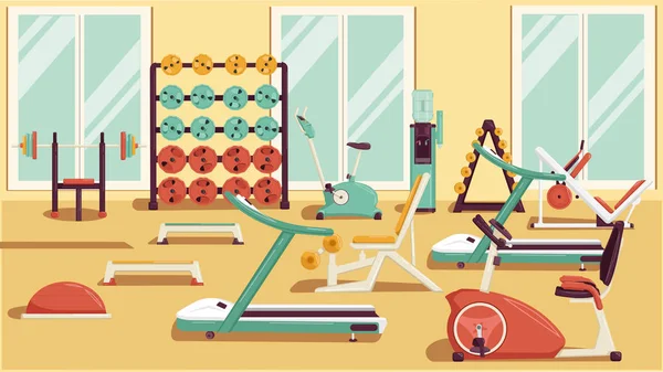 Gym 01 Flat Colorful Illustrations — Stok Foto