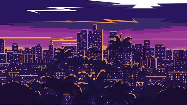 Skyline di Los Angeles — Vettoriale Stock