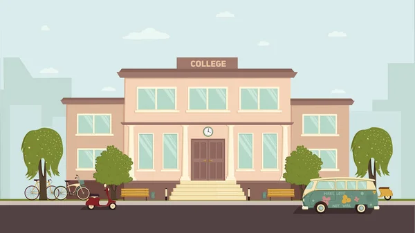 Illustration du bâtiment du collège — Image vectorielle