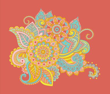 Çiçek desen Bright soyut duvar kağıdı vintage