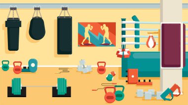 Düz renkli spor salonu.