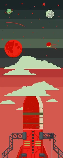 Raketenschiff-Illustration — Stockvektor