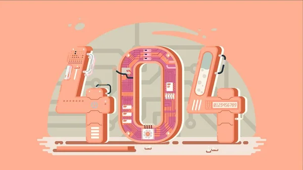 Sayfa Hata 404 vektör konseptiyle robotlar ve makine bulunamadı.