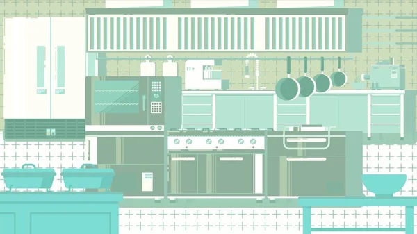 Плоская иллюстрация кухни — стоковый вектор