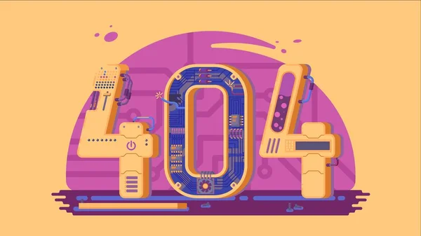 Robotlar ve makine bulunamadı Hata 404 konseptiyle sayfa.