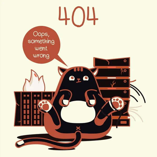 404. a fanny macskák design — Stock Vector