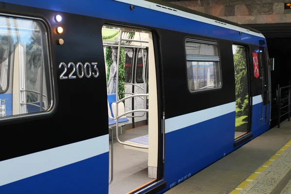 Tren subterráneo en la estación — Foto de Stock