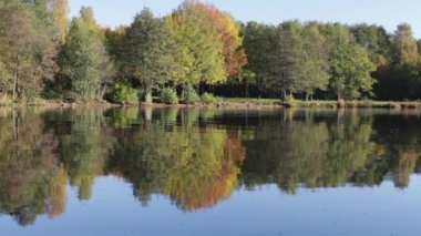 Suya sonbahar manzarası yansıması