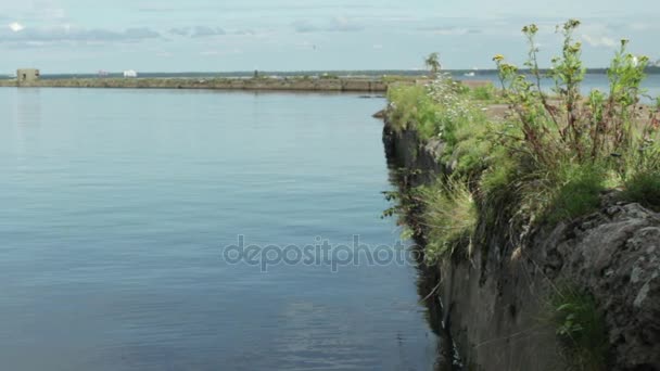 老码头防波堤海景 — 图库视频影像