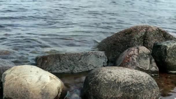 Pedras lisas redondas grandes pedras — Vídeo de Stock