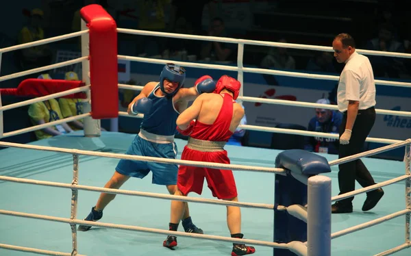 Moscow, Russia. 28th of November, 2013 Boxers fight for the title of world  Champions in the ring in the match of the World Chess Boxing Championship  in Moscow, Russia Stock Photo - Alamy