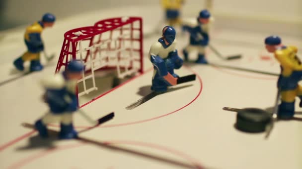 Mesa de hockey sobre hielo gol juego — Vídeos de Stock