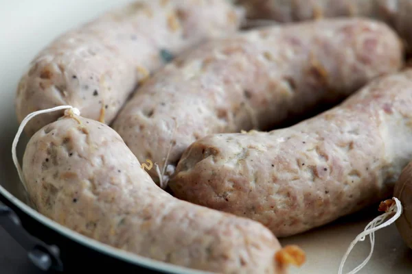 Appetizing sausages close to — Stock Photo, Image