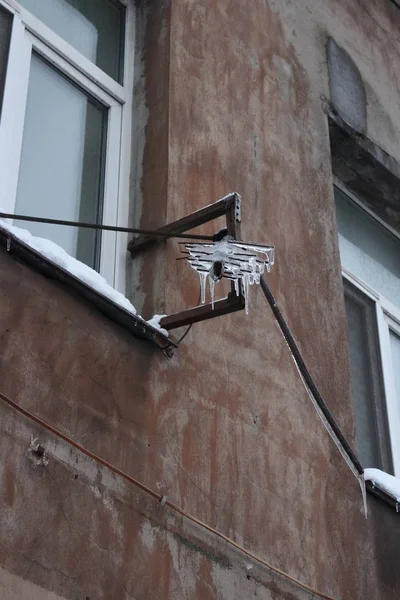 Antenne bedekt door ijs — Stockfoto