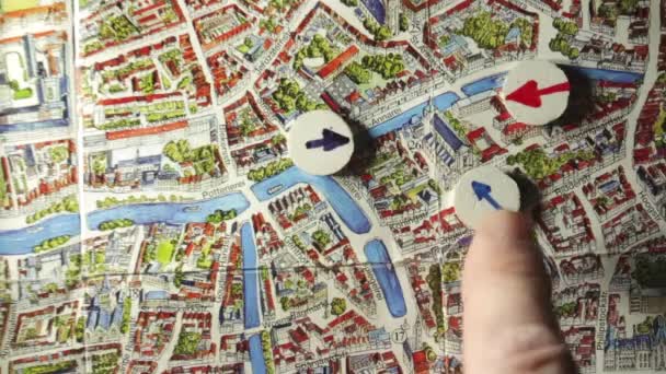 Plano de acção policial no mapa Brugge — Vídeo de Stock